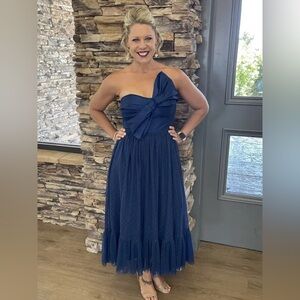 Hutch Strapless Navy Blue Dress